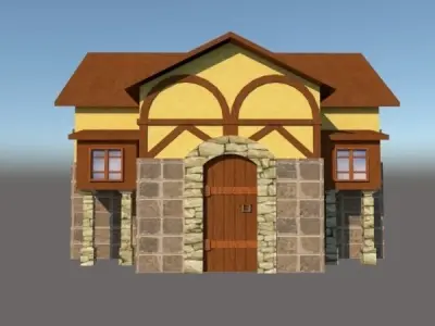 Medieval-House-2 house Low-poly 3D model