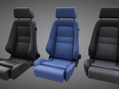 Car Seat Recaro Classic Low-poly 3D model