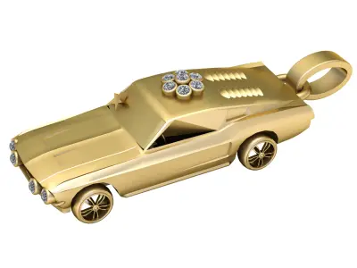 FANCY CAR GOLDEN PENDANT 3D PRINTABLE MODEL  3D print model