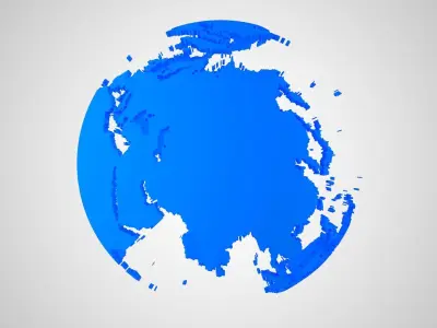 Globe Shell Royal Blue 3D model