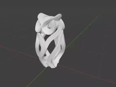 Double face minimalist Sculpted Serenity Owl 3D print model