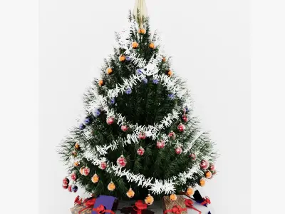 3D Christmas Tree in a pot 5 Happy New Year Corona 3D model