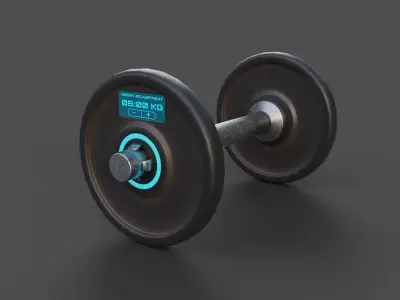 Futuristic Dumbbell Low-poly 3D model