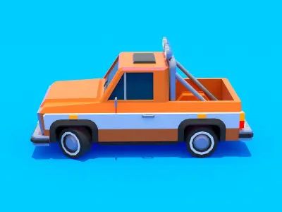 Pickup truck Low-poly 3D model