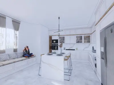 classic luxury kitchen 3D model