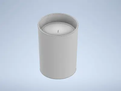Candle in Glass Low-poly 3D model