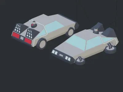 Delorean DMC 12 Lowpoly Free 3D model