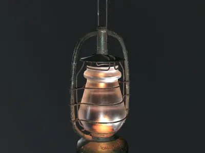 Old Rusty Lantern Low-poly 3D model
