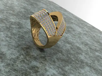 Ring with stones Printing Model 3D print model