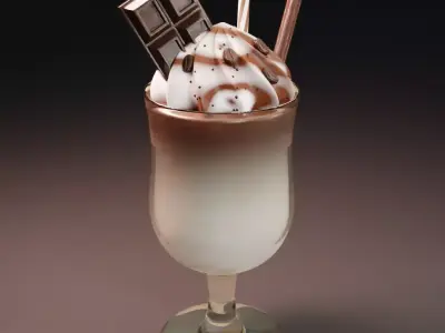 Coffee milkshake 3D model for Advertising 3D model