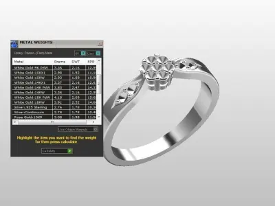 Women solitaire ring 3D print model buy