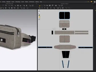 waist bag Low-poly 3D model