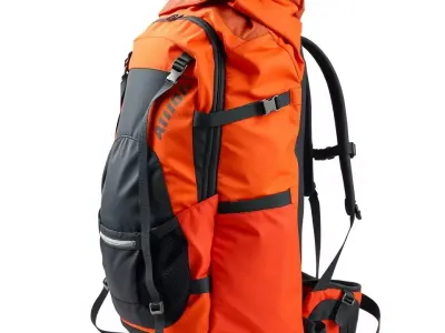 Bright Orange Backpack model pack Low-poly 3D model