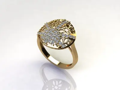 STL 3DM Women Ring Womens Ring Diamonds With Stone Model DP1707 3D print model