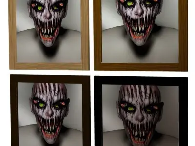 Artwork Picture Frame Paintings Horror Humanoids 3D model