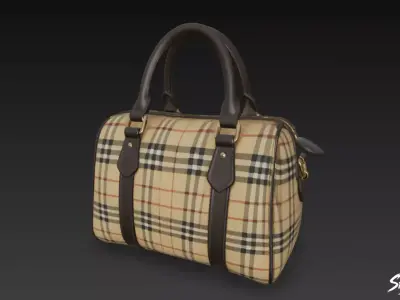 Plaid Pattern Duffel Bag Low-poly 3D model