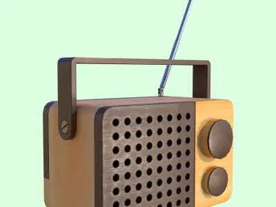 Minimalist Radio Free low-poly 3D model