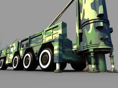 df-21c The dong feng 21 c medium-range ballistic missile 3D model