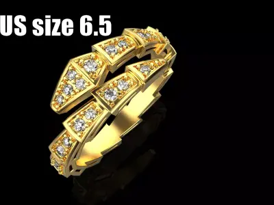 Bvlgari serpenti ring US size  six and half  model 869 3D print model