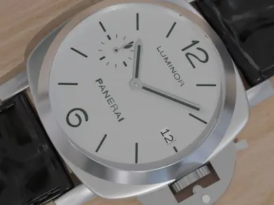 Panerai luminor Quranta swiss watch sliver 3D model