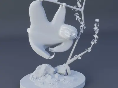 Sloth decorative lamp sculpture 3D model