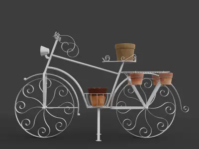 Garden Bicycle with flower pots 3D model