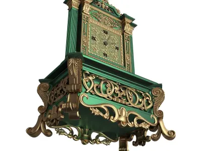 Casket Clock Collection 01 Low-poly 3D model