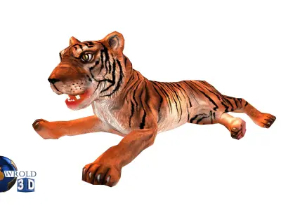  Tiger rigged Animated Lowpoly 3d model Low-poly 3D model
