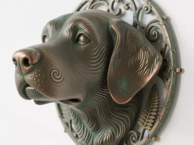dog sculpture 3D print model 8