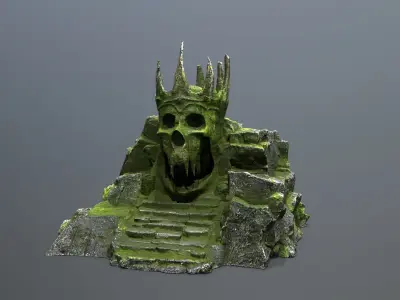 skull cave Low-poly 3D model