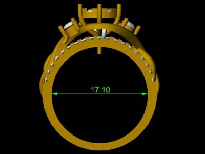 Floral Crown Twist Engagement Ring 3D print model