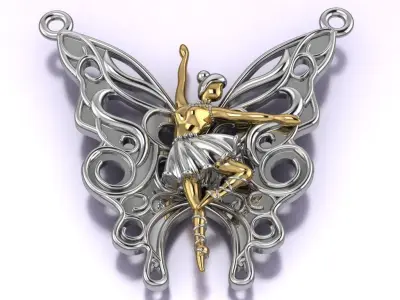 ballet pendant 07 3D print model