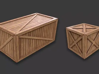 Wooden Crates Low-poly 3D model