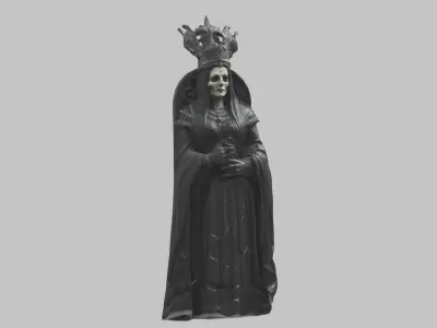 Evil Medieval Queen Figure Low-poly 3D model