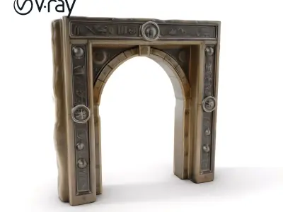 Ancient Stone Archway with Intricate Carvings Model Pack Low-poly 3D model