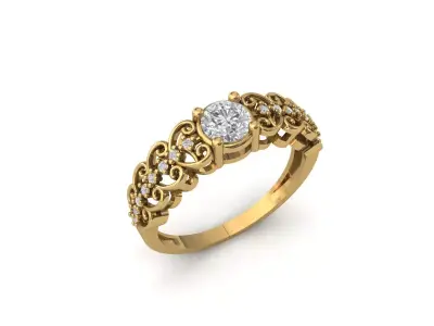 Rings for Women Womens Rings Stone Ring Ready STL 3DM Models  3D print model