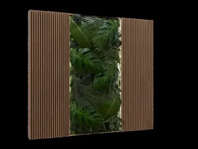 Vertical Leaf Tropical Wall Low-poly 3D model