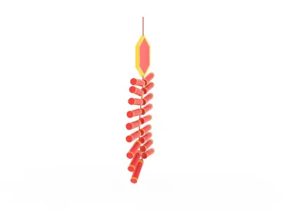 New Year Firecracker v001 Low-poly 3D model