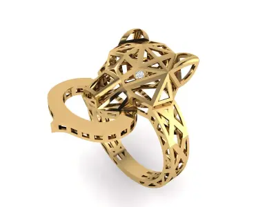 Leopard or Panther head set 3D print model