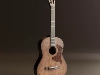 Guitar Acoustic Realistic brown Low-poly 3D model
