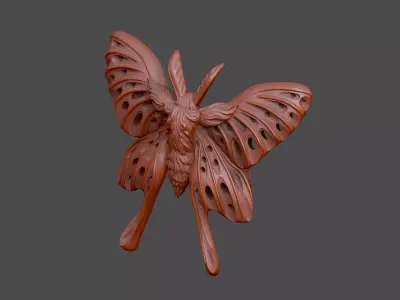 The butterfly stud design royal luxury nobility relief classical 3D print model