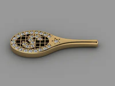 racket pendant 3D print model