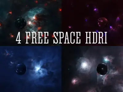 4 space HDRIs Free low-poly 3D model