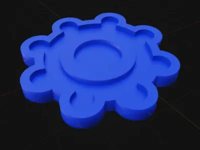 Curved Gear Free 3D model