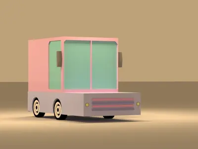 Cartoon Low Poly  Crossover Car Low-poly 3D model Low-poly 3D model