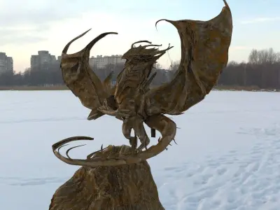 Dragon on mountain 3D model