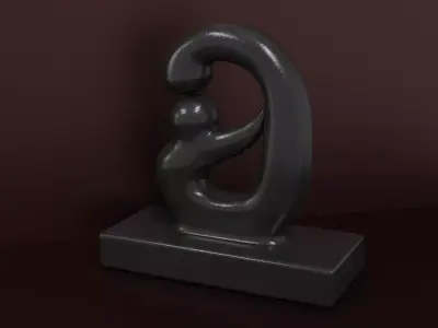 abstract sculpture Low-poly 3D model 3