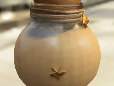 Starfish Sand Jar Low-poly 3D model