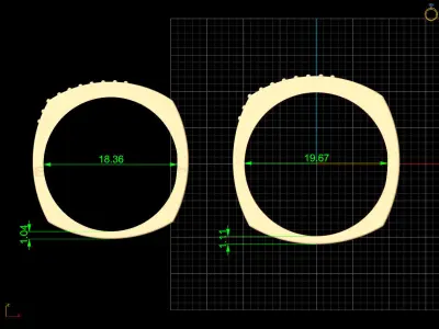 Lux set ring silver gold jewelry printable 3D model 3D print model