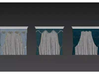  European-style Curtains 3D model